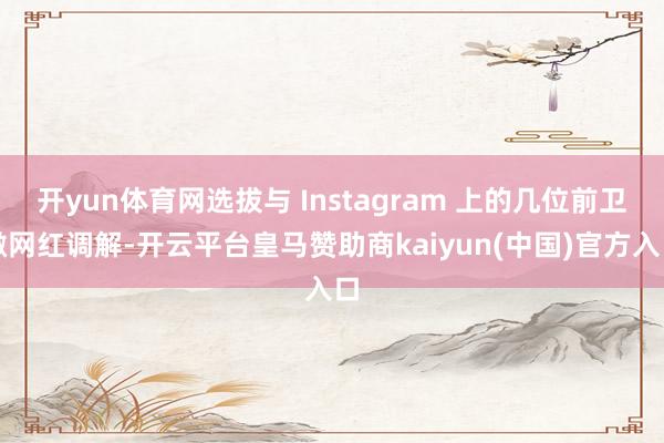 开yun体育网选拔与 Instagram 上的几位前卫微网红调解-开云平台皇马赞助商kaiyun(中