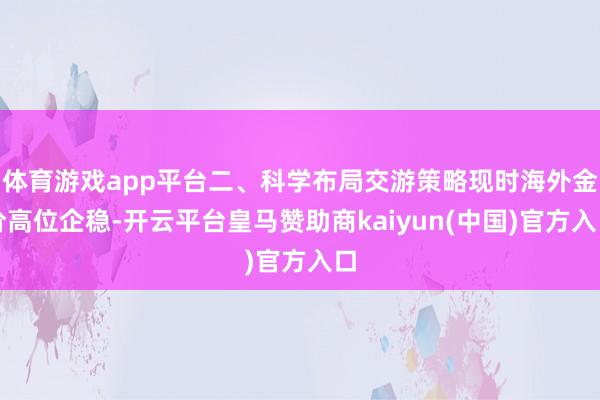 体育游戏app平台二、科学布局交游策略现时海外金价高位企稳-开云平台皇马赞助商kaiyun(中国)官