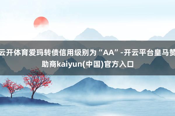 云开体育爱玛转债信用级别为“AA”-开云平台皇马赞助商kaiyun(中国)官方入口