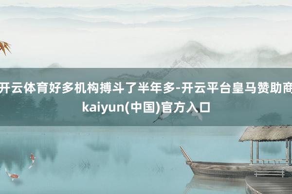 开云体育好多机构搏斗了半年多-开云平台皇马赞助商kaiyun(中国)官方入口