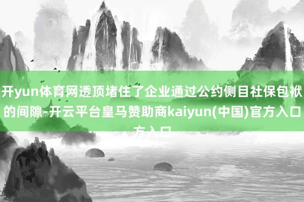 开yun体育网透顶堵住了企业通过公约侧目社保包袱的间隙-开云平台皇马赞助商kaiyun(中国)官方入